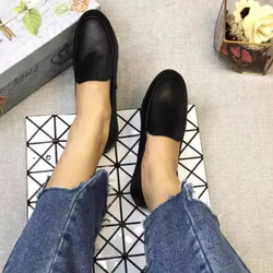 手作りの靴 母の日 本革 カジュアルフラットシューズ レディース靴 履きやすい パンプス 10枚目の画像