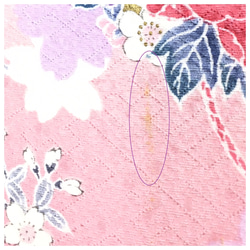 正絹　半幅帯　ピンク　華小紋ｘラベンダー　長さ468cm 5枚目の画像