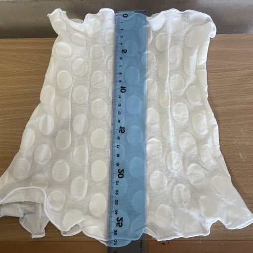 ドットエンボス加工綿100%ホワイトレースシングル手作りネック  