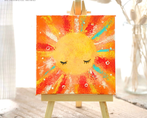 【SUN】 太陽　明るいお部屋に原画の販売です(^^) アクリル絵画 SUN】 太陽 明るいお部屋に原画の販売です(^^) アクリル絵画 絵画