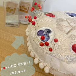 Sale✩マカロンタワーと親子ねこのいちごショートケーキ ピンクッション2種➕ いちごまち針5本つき ☆オブジェにも 7枚目の画像