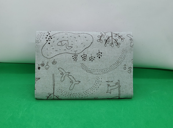 お薬手帳の入る蛇腹カードケース☆にじのもりスモーキーブルー 6枚目の画像