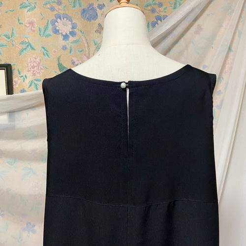 着物リメイク 黒留袖ドレス＆巾広ショール ロング丈 王朝絵巻 金彩模様