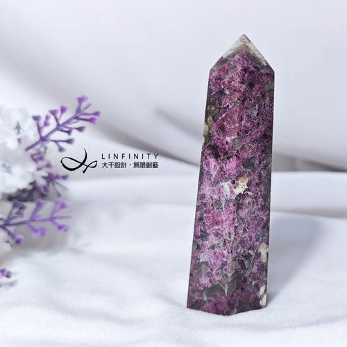 希少な梅の花トルマリン、サポートと富の柱、貴重な水晶柱