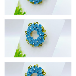 紫陽花のリースブローチ（ライトブルー） 4枚目の画像