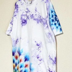 タイダイ染め Tシャツ　XXLサイズ　曼荼羅　パープル　ムラ染め　Hippies Dye HD21-54 2枚目の画像