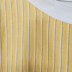 チュニックシャツ マスタードイエロー ストライプ Ｍ～Ｌサイズ 6枚目の画像