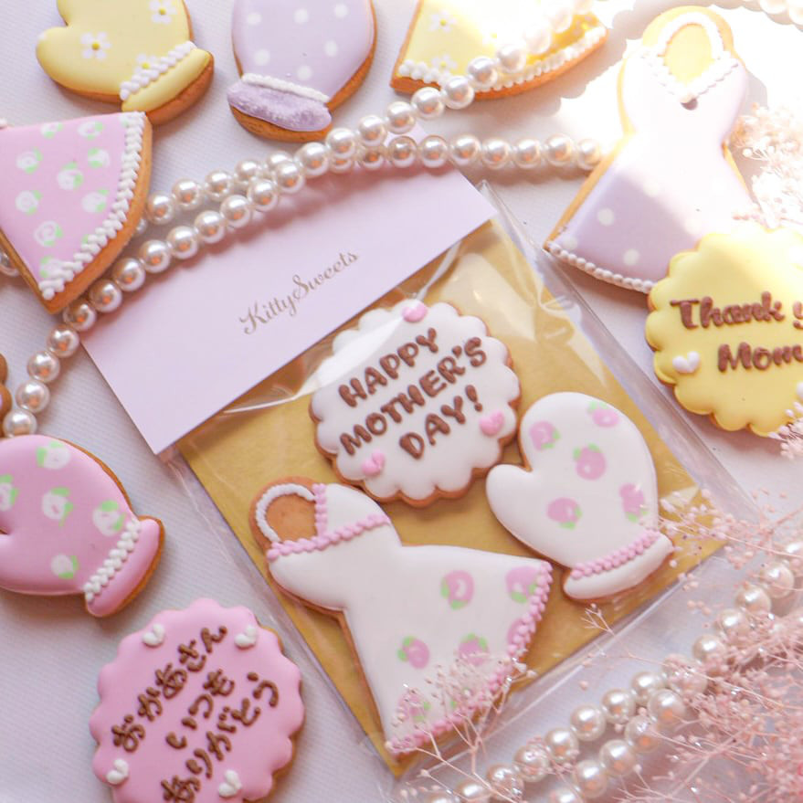 雲のアイシングクッキーショルダー　③ ハンドメイド 母の日アイシングクッキー クッキー Kitty Sweets 通販 17637461