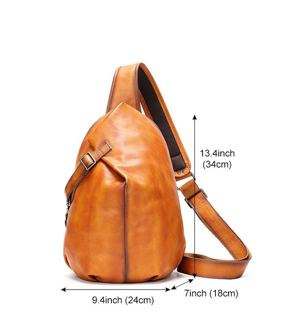 ボディバッグ　本革　牛革　メンズ　ワンショルダー　ブラウン　男性へのプレゼントに☆ 