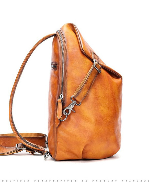 ボディバッグ　本革　牛革　メンズ　ワンショルダー　ブラウン　男性へのプレゼントに☆ 