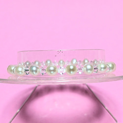 淡水真珠とカット水晶のブレスレット 3枚目の画像