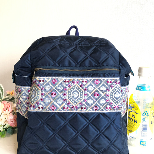 軽い！大人のリュック 紺系ナイロンオックスキルト 3 リュック  