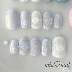 大人可愛いボーダー秋ネイル ネイルチップ（つけ爪） mia♡nail