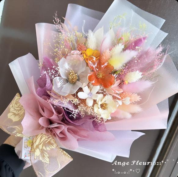 にじいろ夢Flower♡プリザーブドフラワー/ドライフラワー花束