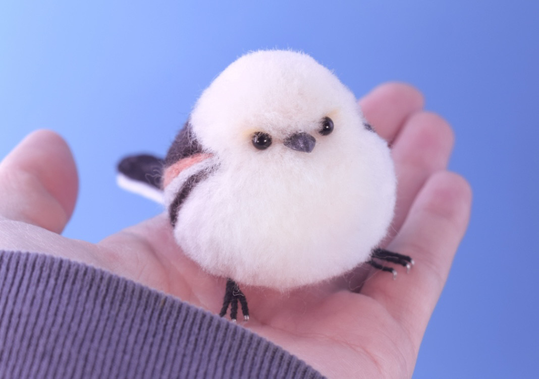 リアルかわいいシマエナガ[羊毛フェルト] (3日以内発送) (送料無料)