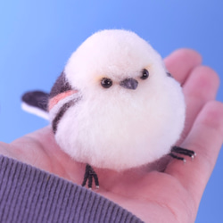 リアルかわいいシマエナガ[羊毛フェルト] (3日以内発送) 羊毛フェルト