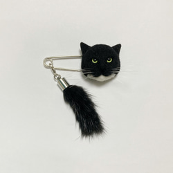 羊毛フェルト 猫キーホルダー 黒猫 金眼 キーホルダー まめちま 通販