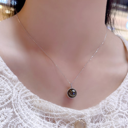 【高級】タヒチ黒蝶真珠　ダイヤモンド付きペンダントk18 4枚目の画像