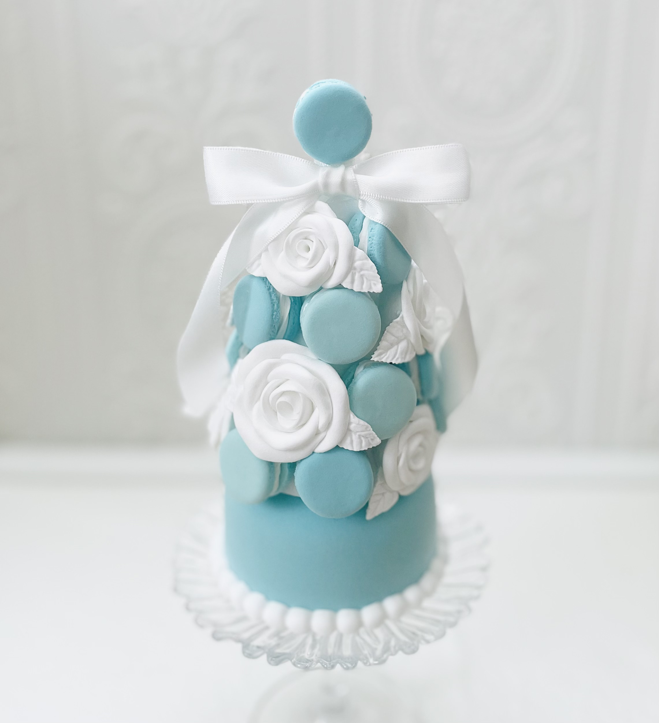 ローズのマカロンタワー✳︎ミント✳︎色変更可＊フェイクケーキ＊推しケーキ＊ウェディングケーキ＊バースデー 6,162円