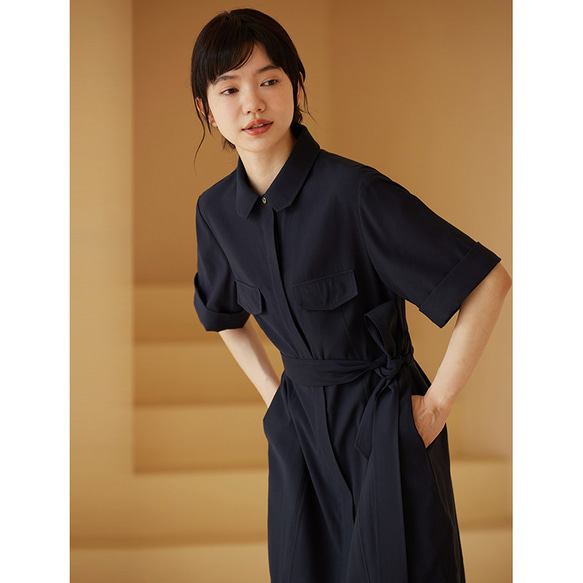 POLOシャツ式ワンピース ゴルフワンピース テンセル混紡 POLOシャツ式ワンピース ゴルフワンピース テンセル混紡
