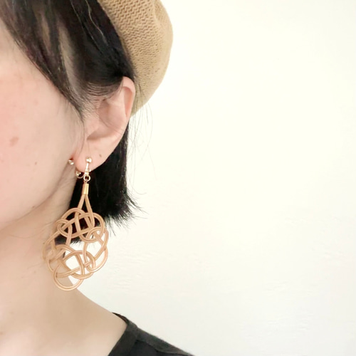 ラタン編みのピアス/イヤリング◇ 2種から選べる♪顔周りを華やかにし