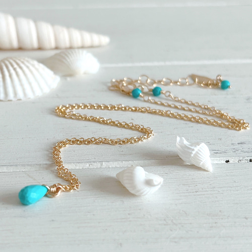 14kgf】スリーピングビューティーターコイズ＊ネックレス ネックレス