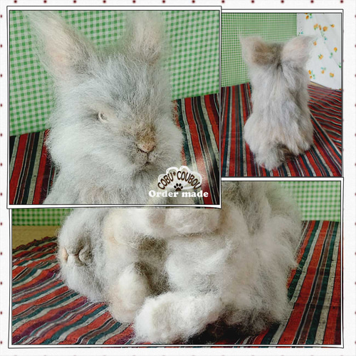 ハンドメイド　ライオンラビットちゃん　うさぎのぬいぐるみ ぬいぐるみ制作事例】 ライオンラビットの『アイちゃん』です