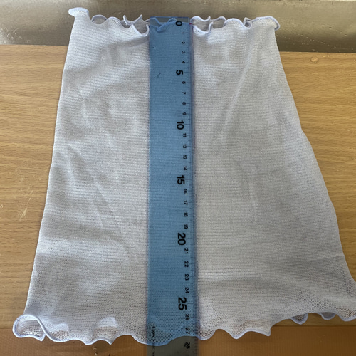 すべすべ肌感シルク20%ポリエステル80%ブルーシルク手作りネック  