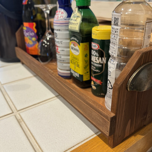 ウッドラック スパイスラック キッチン収納 シェルフ トレー