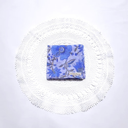 インド綿　ハンカチ　ブルー　プレゼント　ギフト　母の日 3枚目の画像
