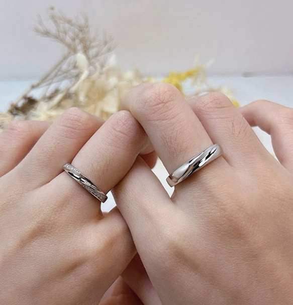 ✨NEW✨ペア　リング【セット】 結婚　指輪　S 925 シルバー　受注製作　リング　カップル 4枚目の画像