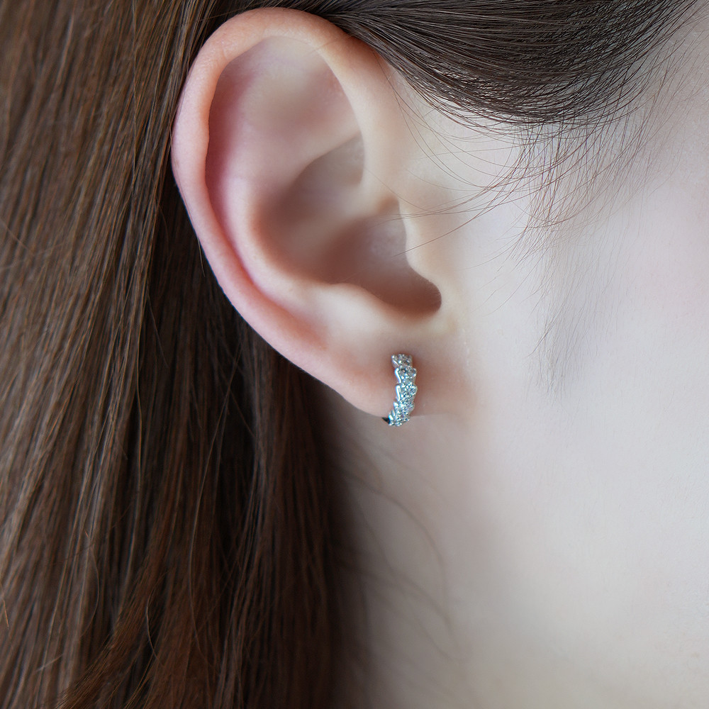 金属アレ対応＊SV925＊痛くないキュービックジルコニア クリップイヤリング Laura - ラウラ/ ノンホールピアス