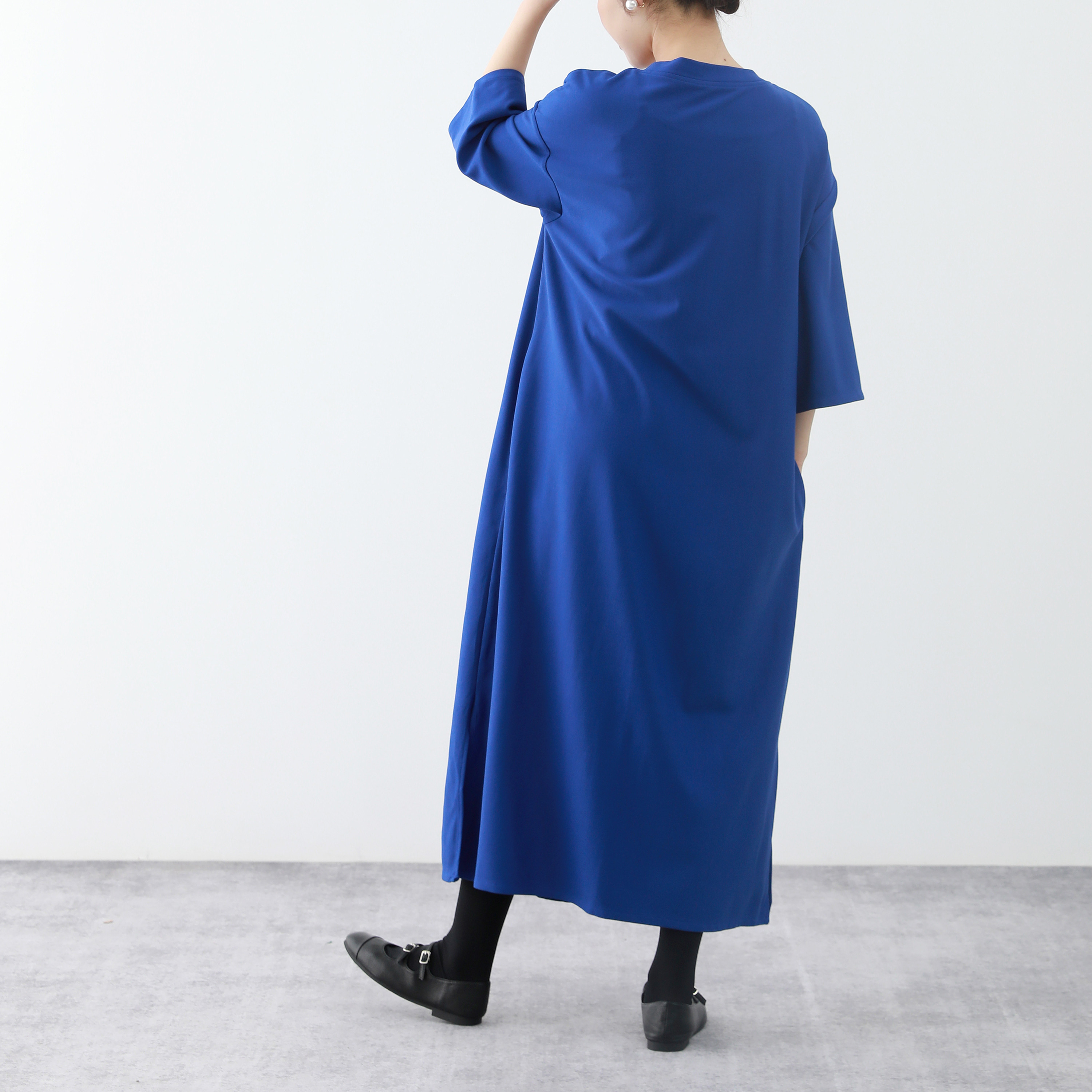 裾上げ無料♪サイズオーダー可♪全18色　コットン　ストレッチ　ロングワンピース