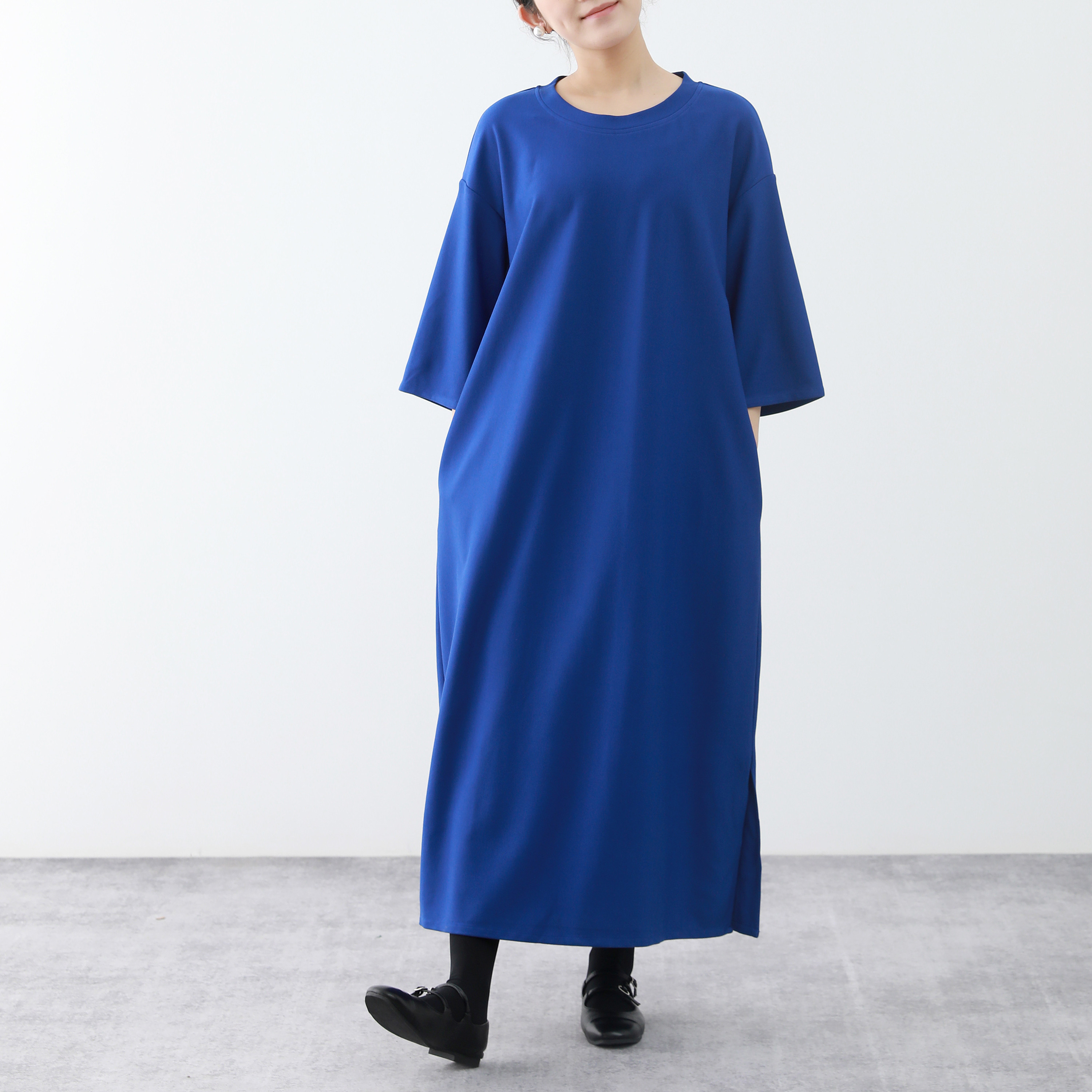 裾上げ無料♪サイズオーダー可♪全18色　コットン　ストレッチ　ロングワンピース