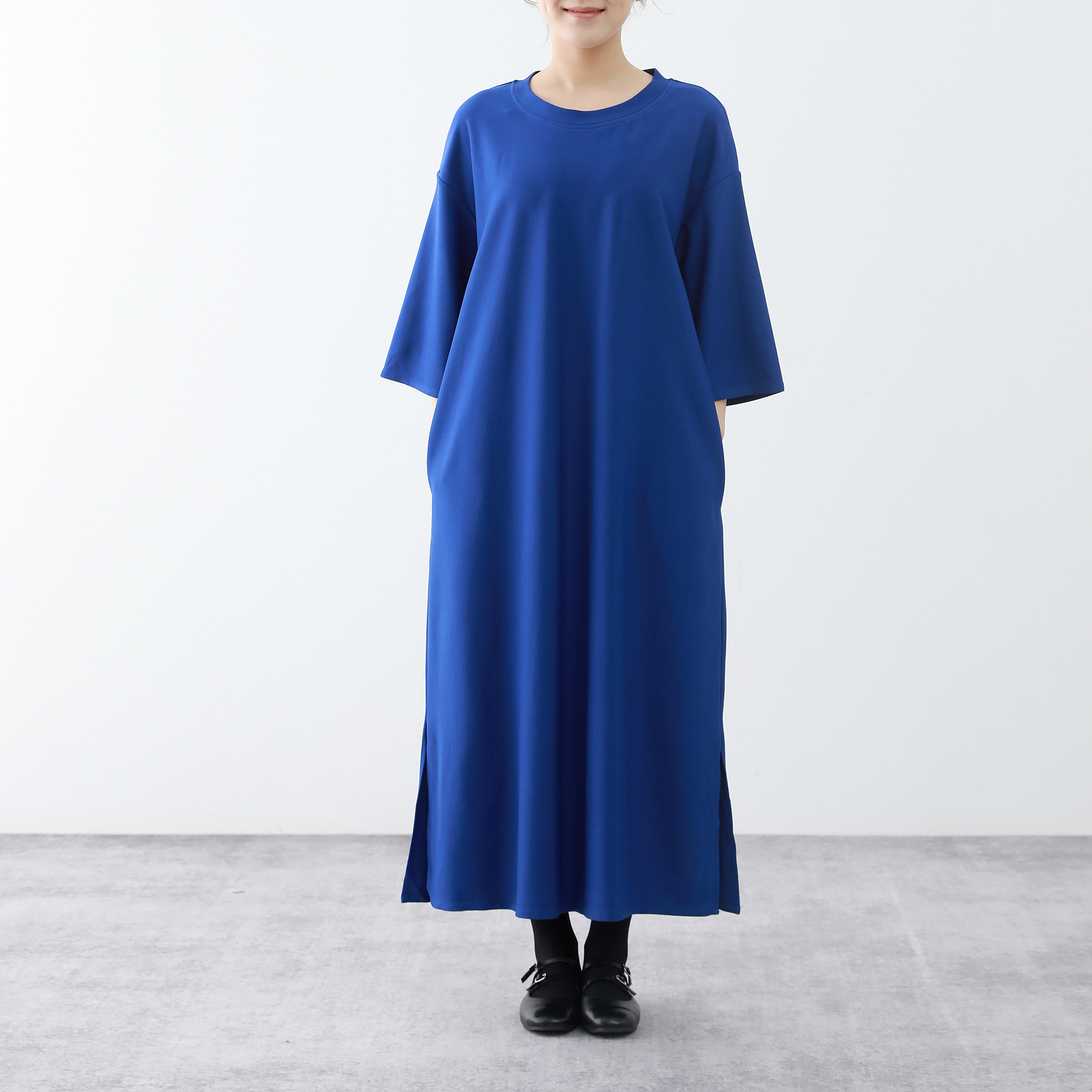 裾上げ無料♪サイズオーダー可♪全18色　コットン　ストレッチ　ロングワンピース