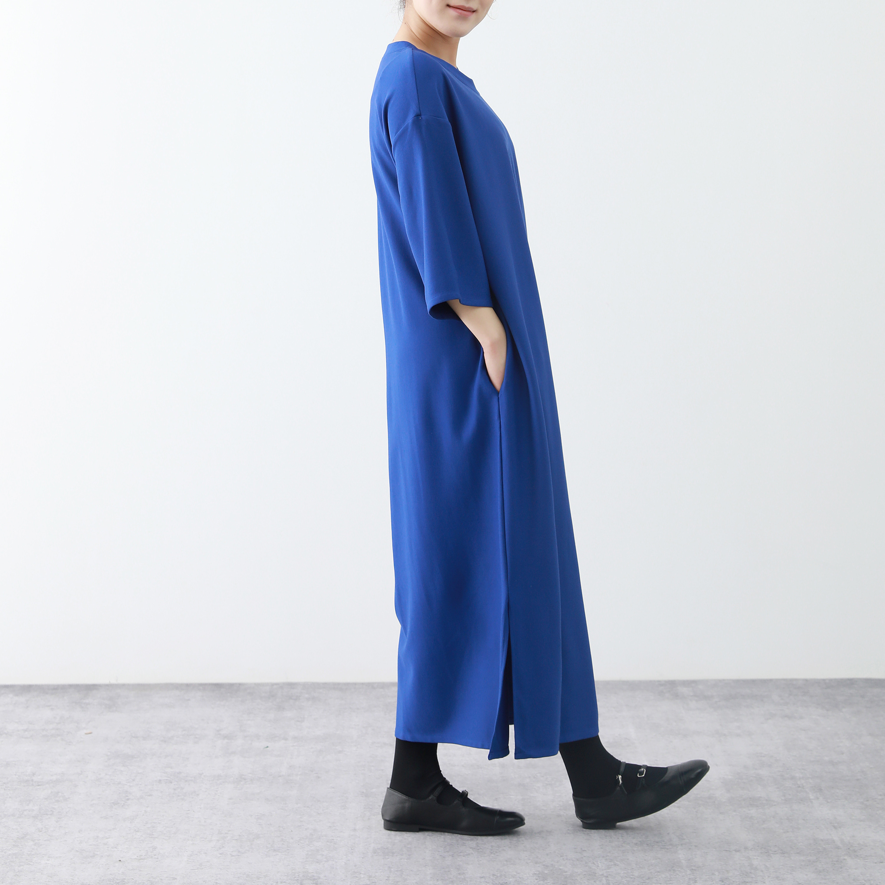 裾上げ無料♪サイズオーダー可♪全18色　コットン　ストレッチ　ロングワンピース