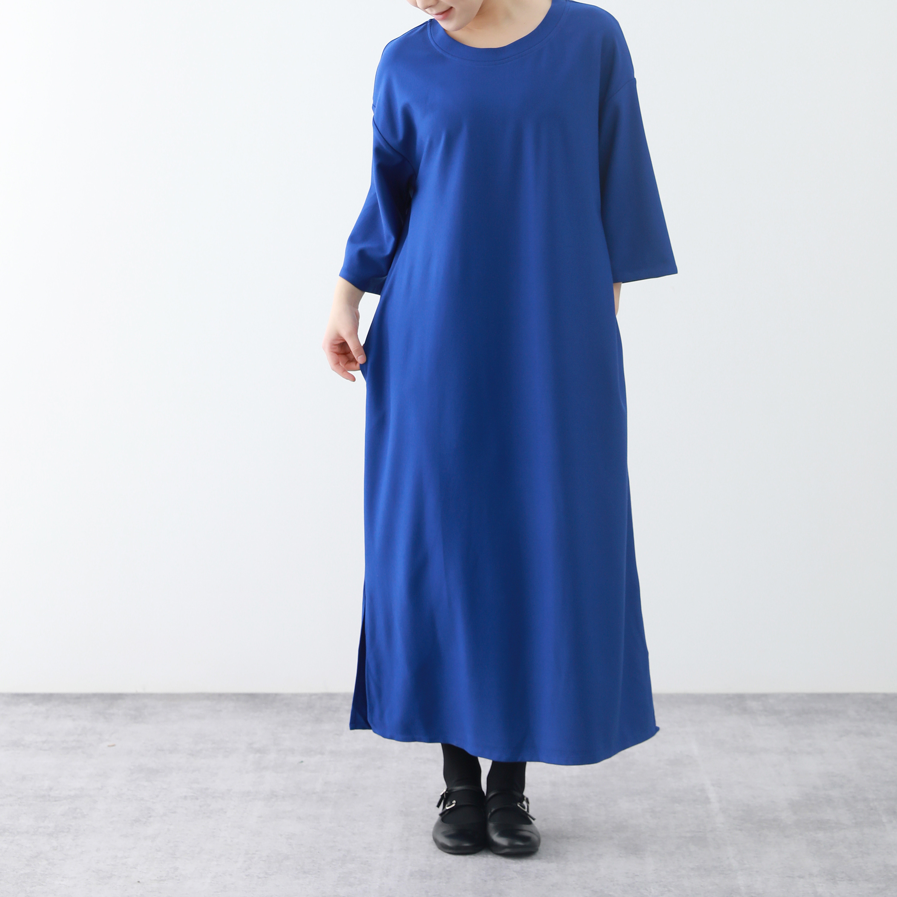 裾上げ無料♪サイズオーダー可♪全18色　コットン　ストレッチ　ロングワンピース