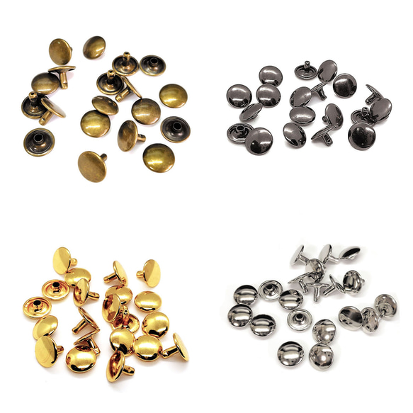 両面カシメ 12mm 足7mm 50組 カシメ レザークラフト 金具 手芸 ハンドメイド パーツ 2枚目の画像