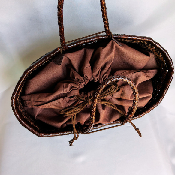かごバッグの内袋と中敷きセット 3枚目の画像