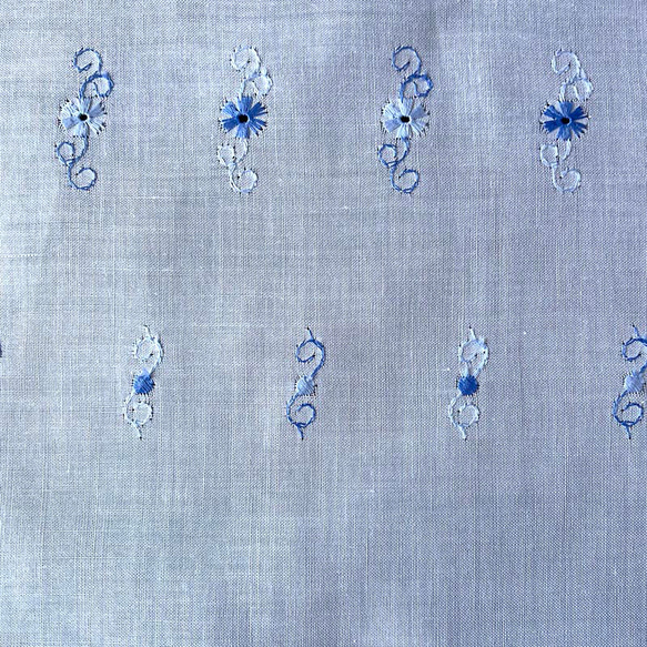 レーストリム　ハギレ　幅広トリム　花蝶刺繍　ブルー刺繍　手芸素材　 12clda4-9 6枚目の画像