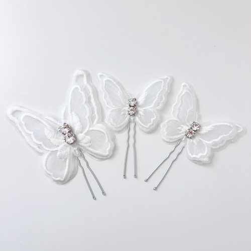 flua butterfly 結婚式　ブライダルアクセサリー　ヘアドレス 649fb2c963112256de7bbc2f3fe0a2