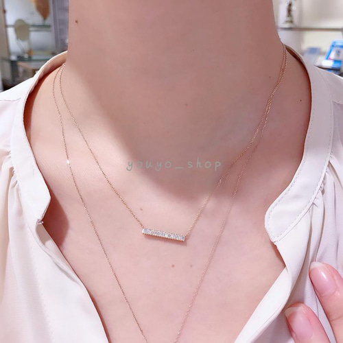 ストレートライン ダイヤモンド ネックレス かわいい 人気 ストレートライン ダイヤモンド ネックレス かわいい 人気