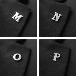 アルファベット ラペルピン イニシャル 太文字 ピンバッジ ネクタイピン スタイリッシュ シルバー メンズ ピンブローチ 10枚目の画像