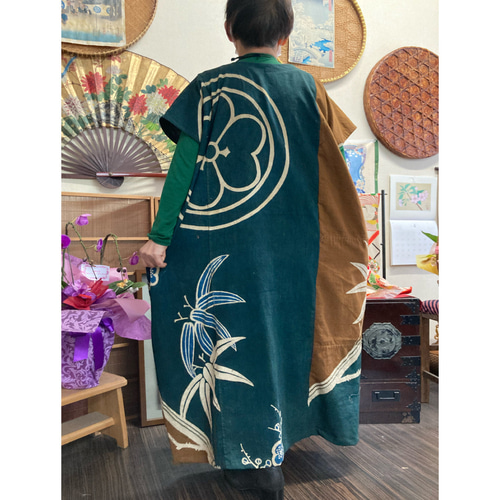 筒がきのワンピース 古布リメイク ワンピース 着物リメイク 順子 通販 