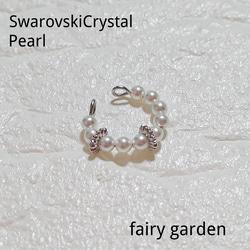 SwarovskiCrystal Pearl イヤーカフ　アレルギー対応 1枚目の画像