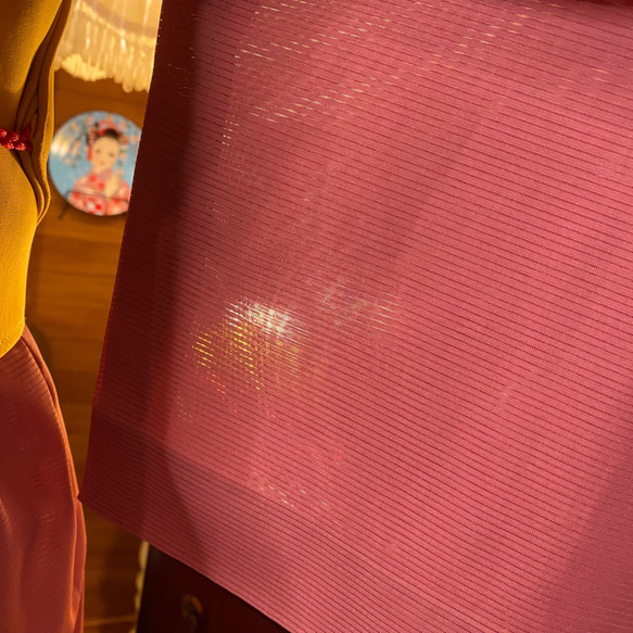 和洋折衷 夏着物リメイク ワンピース ドレス 名古屋帯サッシュベルト レトロ 古着 和 モダン SKW-9 7枚目の画像
