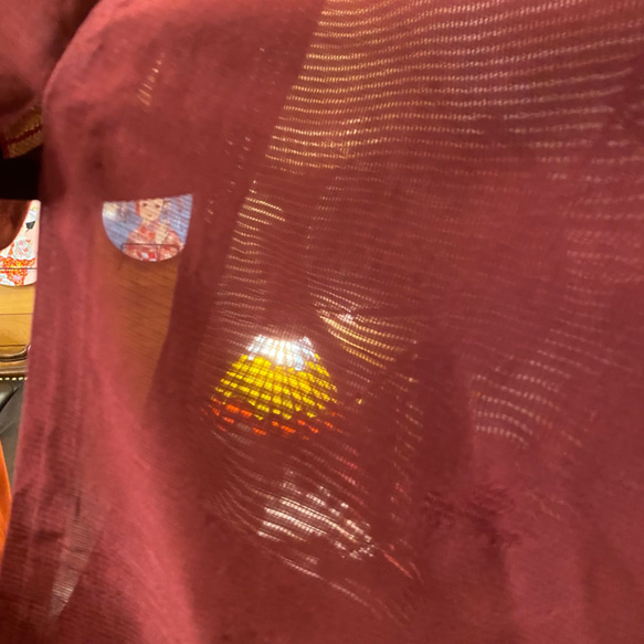 和洋折衷 夏着物リメイク ワンピース ドレス 帯サッシュベルト レトロ 古着 和 モダン SKW-10 8枚目の画像