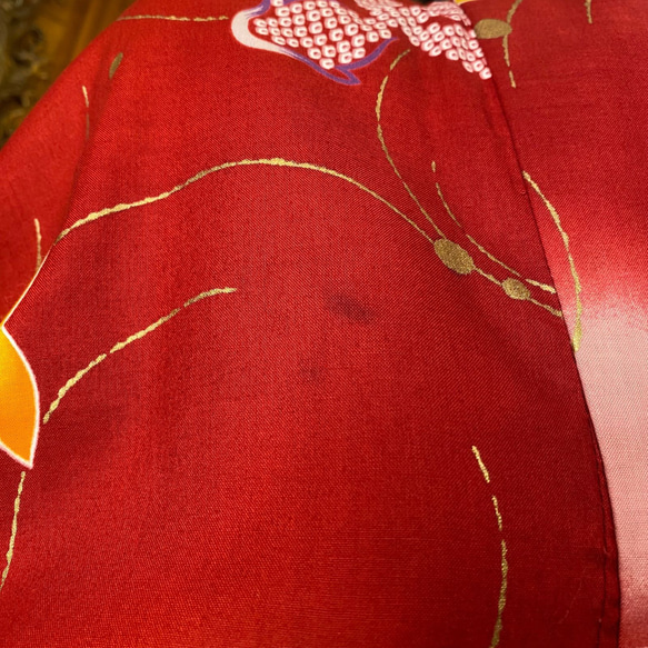 和洋折衷 浴衣 リメイク ワンピース ドレス 帯サッシュベルト レトロ 古着 和 モダンW-268 7枚目の画像
