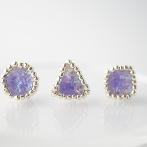 【話題:水中OK色あせなし左右セット】AVARIA Trio ピアス あわいろ ピアス | toumei online store