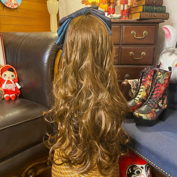 和洋折衷 着物リメイク ハイカラおりぼん カチューム カチューシャ ヘッドドレス ヘアアクセサリー 和ロリータ R-39 6枚目の画像